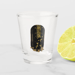 Islamitische Kunst Gouden Maan Analoog Horloge Sho Shot Glas