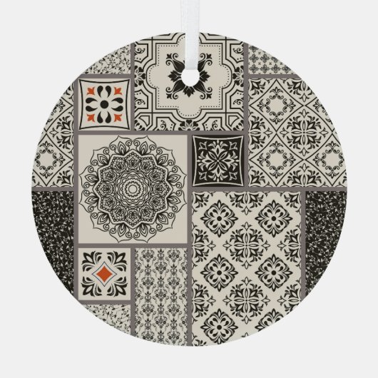 Islamitische Majolica Pottery Tegel Pattern Glas Ornament (Achterkant)