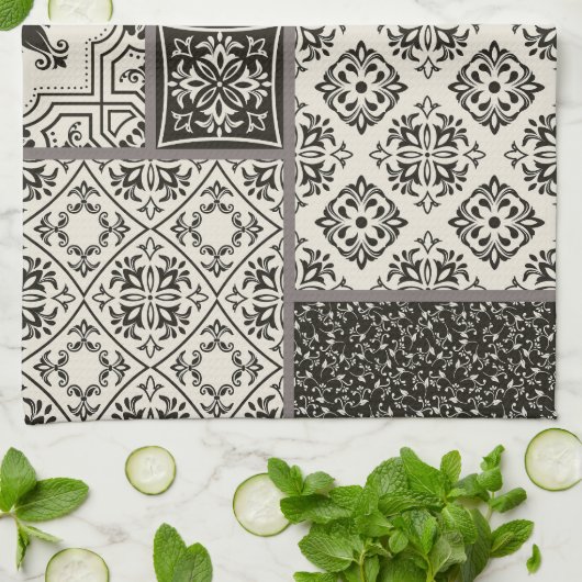 Islamitische Majolica Pottery Tegel Pattern Theedoek (Gevouwen)