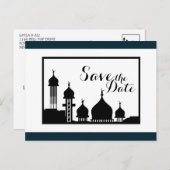 Islamitische Moskee Silhouet Bruiloft Save The Dat Aankondigingskaart (Voorkant / Achterkant)