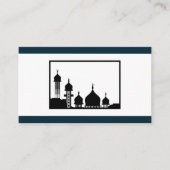 Islamitische Moskee Silhouet Bruiloft Website Informatiekaartje (Voorkant)