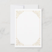 Islamitische Moslim Wit Goud Bruiloft Dank u Kaart (Achterkant)