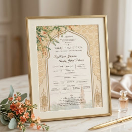 Islamitische Nikah-certificaat Masjid Nabawi-kaart