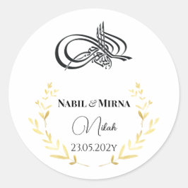 Islamitische nikah-huwelijksgunst ronde sticker