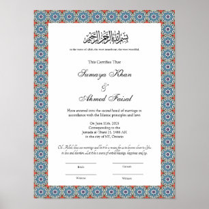 islamitische nikkah - certificaat poster