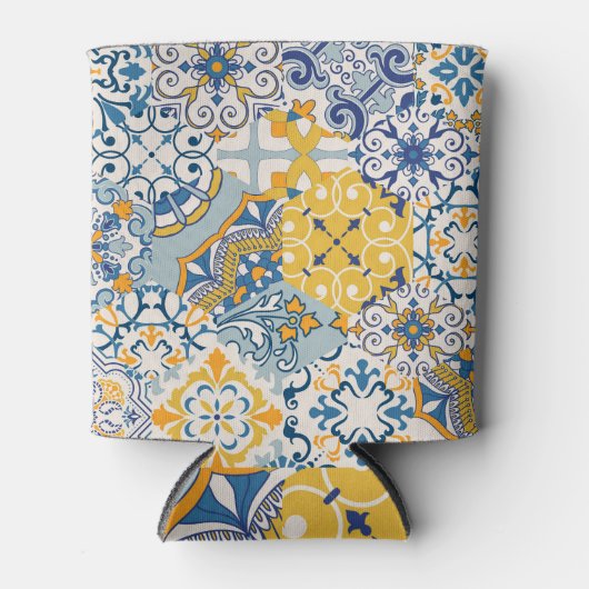 Islamitische Patchwork: Majolica Pottery Tegel Blikjeskoeler (Voorkant)