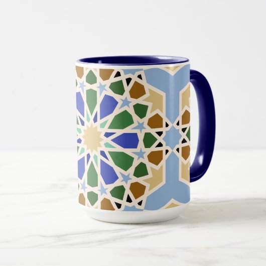 Islamitische patroon achtergrond mok (Voorkant rechts)