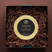 Islamitische Royal Golden Damask Moslim Huwelijksg Ronde Sticker