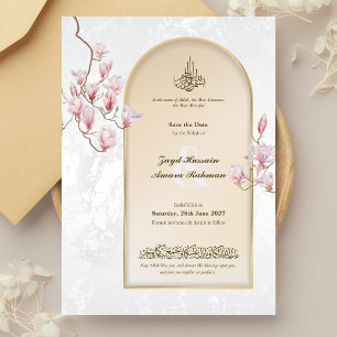 Islamitische Save the Date – Watercolor Magnolia A