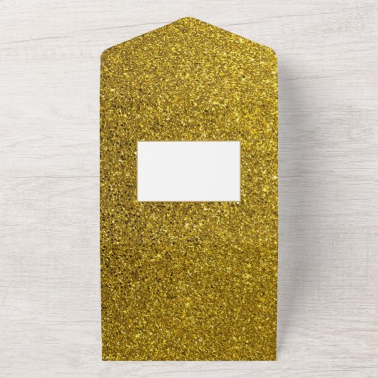 Islamitische TROUW NIKAH WALLIMAH Goud Sierlijk All In One Uitnodiging (Buitenkant)