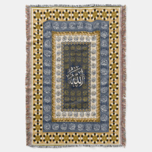 Islamitische wandkunst Allah Namen Calligrafie Geo Deken