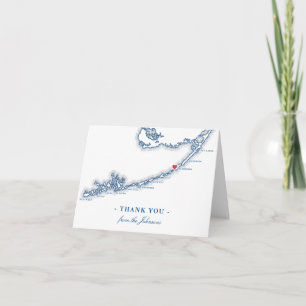 Islamorada FL Kaart Elegante Marine Blauw Geperson