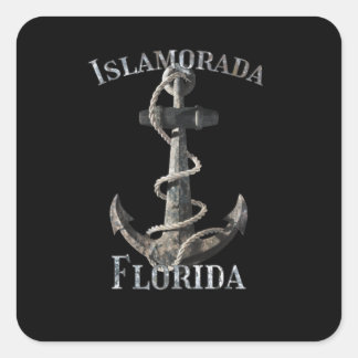 Islamorada Florida Keys Vacation Nautical Anchor Vierkante Sticker