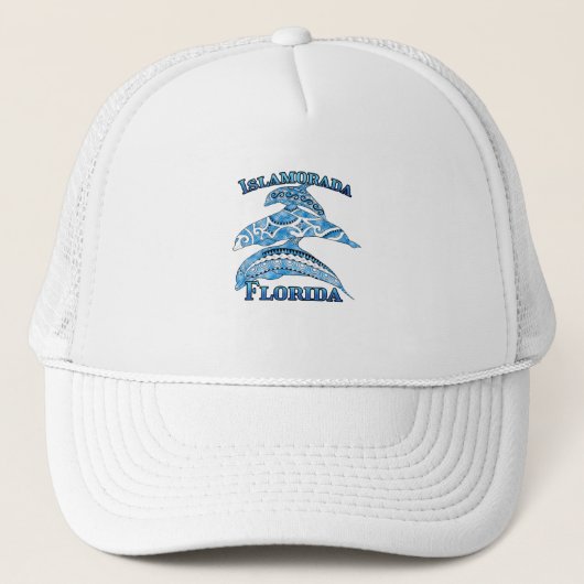Islamorada Florida Keys Vacation Tribal Dolphins Trucker Pet (Voorkant)