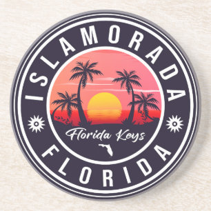 Islamorada Florida Retro Sunset Beach Souvenir jar Zandsteen Onderzetter