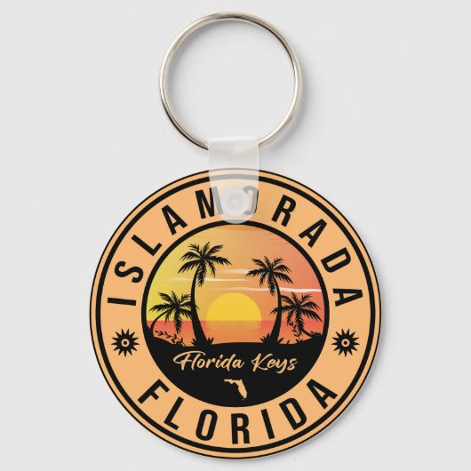 Islamorada Florida Retro Sunset Beach Souvenirs Sleutelhanger (Voorkant)