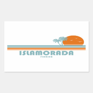 Islamorada Florida Sun Palm Trees Rechthoekige Sticker