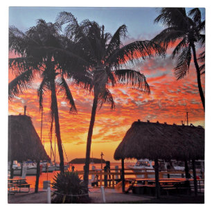 Islamorada, Florida zonsondergang Tegeltje