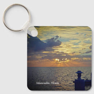 Islamoralda Florida Zittend op de Dock Sunrise Sleutelhanger