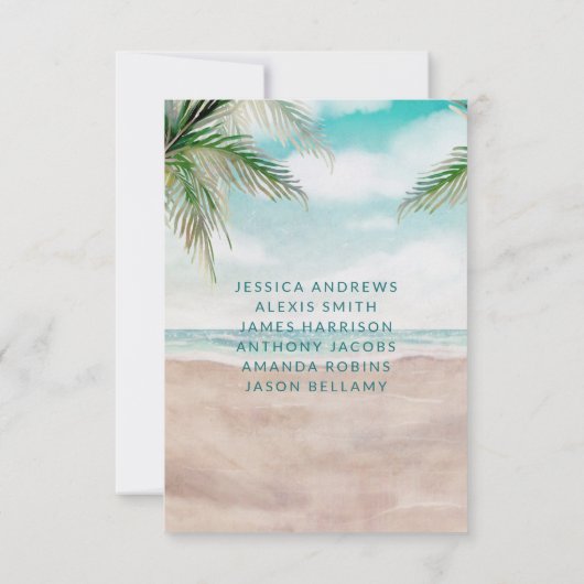 Island Breeze Beach Sièges Mariage Numéro de table (Dos)