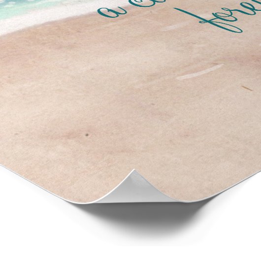 Island Breeze gekleurd strand in Loving Memory Sig Poster (Hoek)