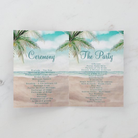 Island Breeze geschilderd strand scène bruiloft ce Programma (Binnen)
