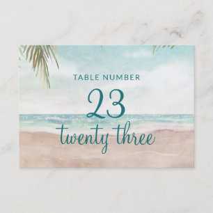 Island Breeze Sandy Beach Tafel Nummers Kaart