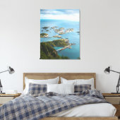 Island Bridges – Coastal Serenity View Canvas Afdruk (Insitu (Slaapkamer))
