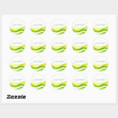 Island Citrus Green and Yellow Wedding Ronde Sticker (Vel)
