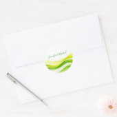 Island Citrus Green and Yellow Wedding Ronde Sticker (Envelop)