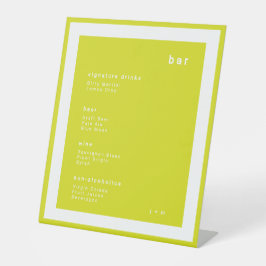 Island citrus minimalist wedding Bar Pedestal Sign Reclamebord Met Voetstuk