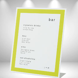 Island Citrus minimalist wedding Bar Pedestal Sign Reclamebord Met Voetstuk