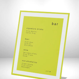 Island Citrus minimalist wedding Bar Pedestal Sign Reclamebord Met Voetstuk