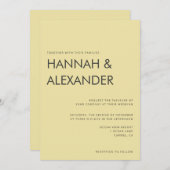 Island Citrus Yellow Wedding Invitation (Devant / Derrière)