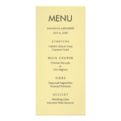Island Citrus Yellow Wedding Menu (Devant)