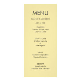 Island Citrus Yellow Wedding Menu - Easy Edit