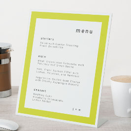 Island Citrus yellow wedding menu Pedestal Sign Reclamebord Met Voetstuk