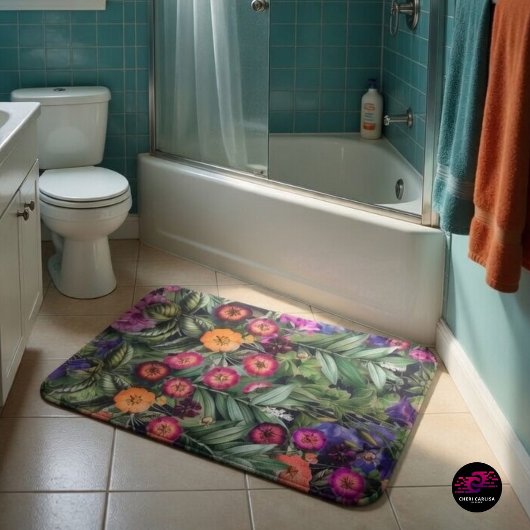 Island Floral Roze Weide Badmat