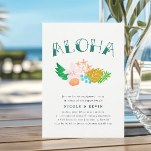 Island Flowers   Uitnodiging van de Aloha Engageme