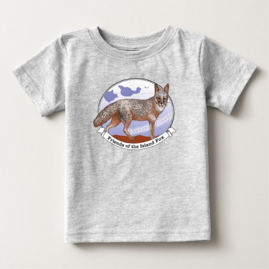 Island Fox Logo Grey Baby T-Shirt (Devant)