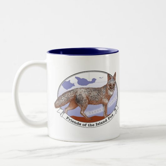 Island Fox Logo Mug Blue Intérieur 11 oz (Gauche)