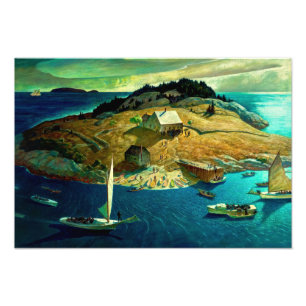Island Funeral, 1939, van Newell Convers Wyeth Foto Afdruk