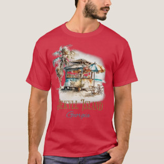 Island GA Tiki Bar Beach Waterverf Design TShirt
