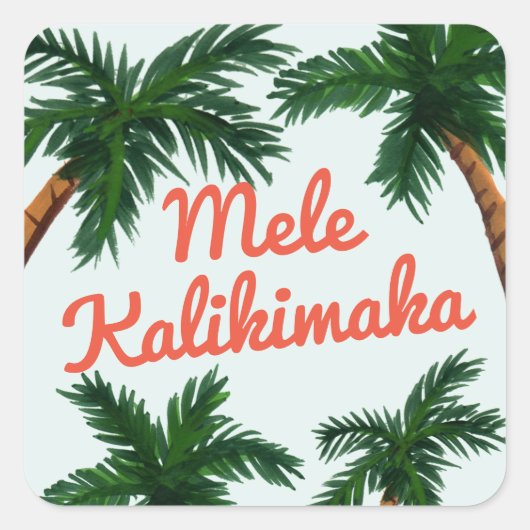 Island Greeting Vierkante Sticker (Voorkant)