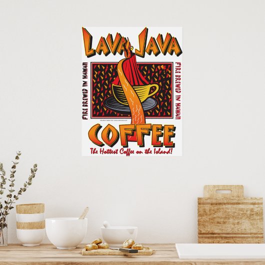 Island Hawaiian Lava Java Coffee Poster (Keuken)