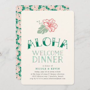 Island Hibiscus   Aloha Welcome Dinner Invitation Kaart