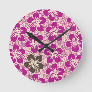 Island Hibiscus Hawaïaanse wandklokken Ronde Klok