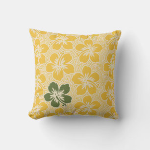 Island Hibiscus Hawaiian Reversible Square Pillow Kussen