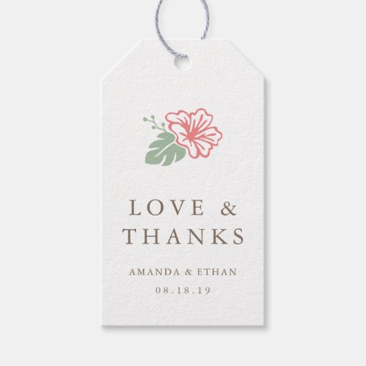 Island Hibiscus Wedding Bedankt voor je plezier Cadeaulabel (Voorkant)