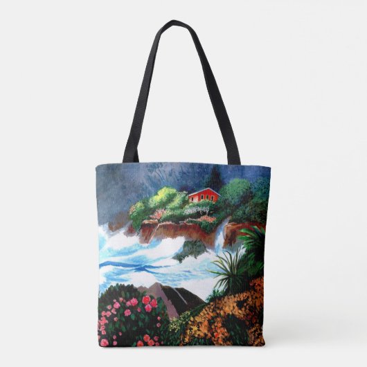 Island Home met Crashing Surf Canvas tas (Achterkant)